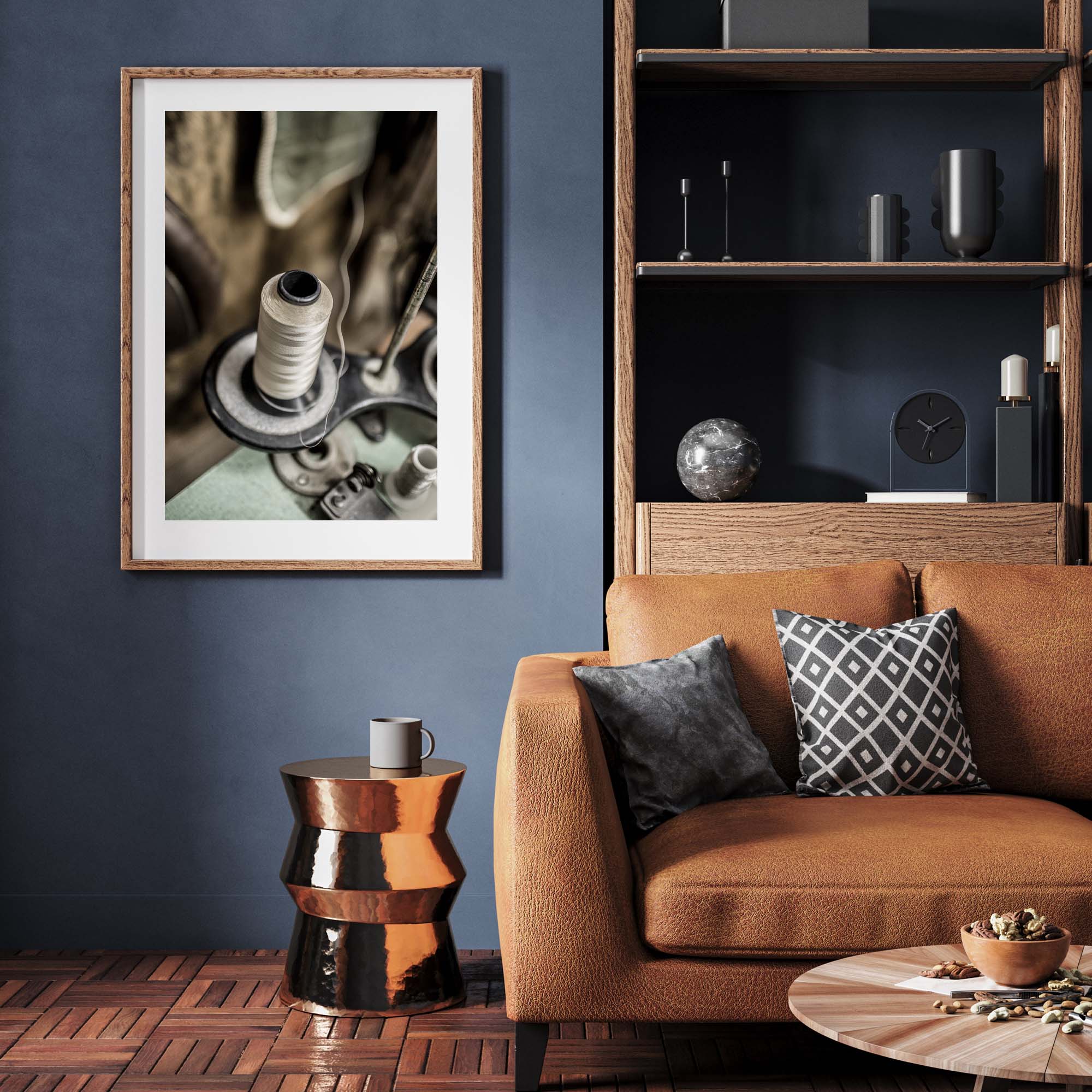 Tadd Myers, Making Boots - spool of thread photo on a wall