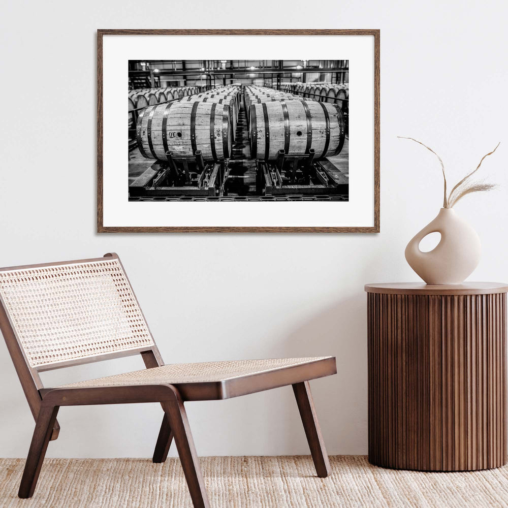 Bourbon Whiskey Barrels - 5 photograph print hanging on a wall by Taddmyersprints.com