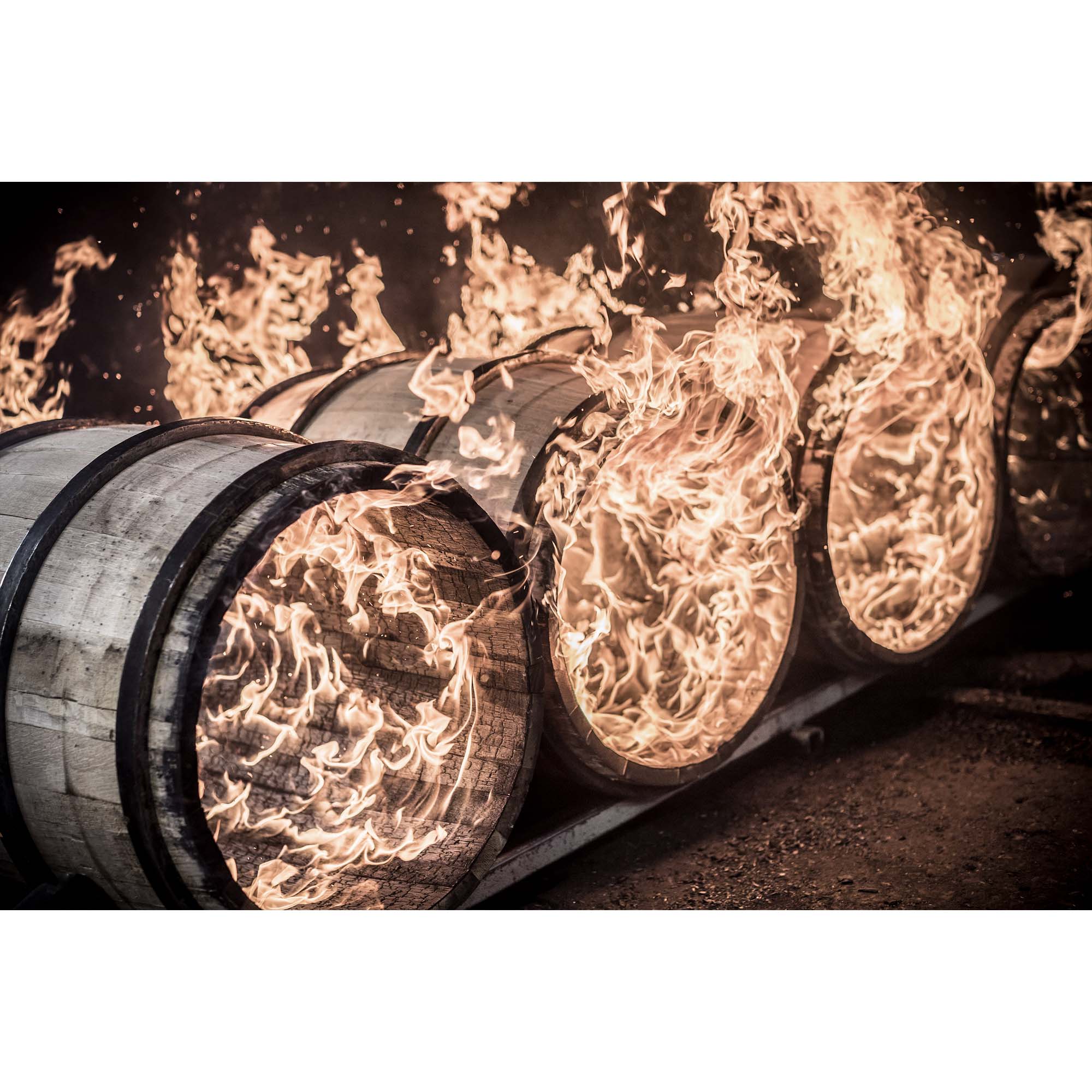 Whiskey Barrels with Flames photography print, Tadd Myers Photography