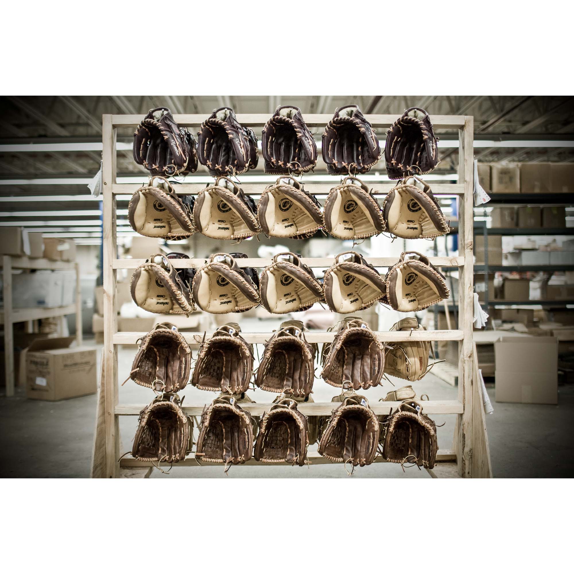 Nokona Gloves print of 25 baseball golves, Tadd Myers