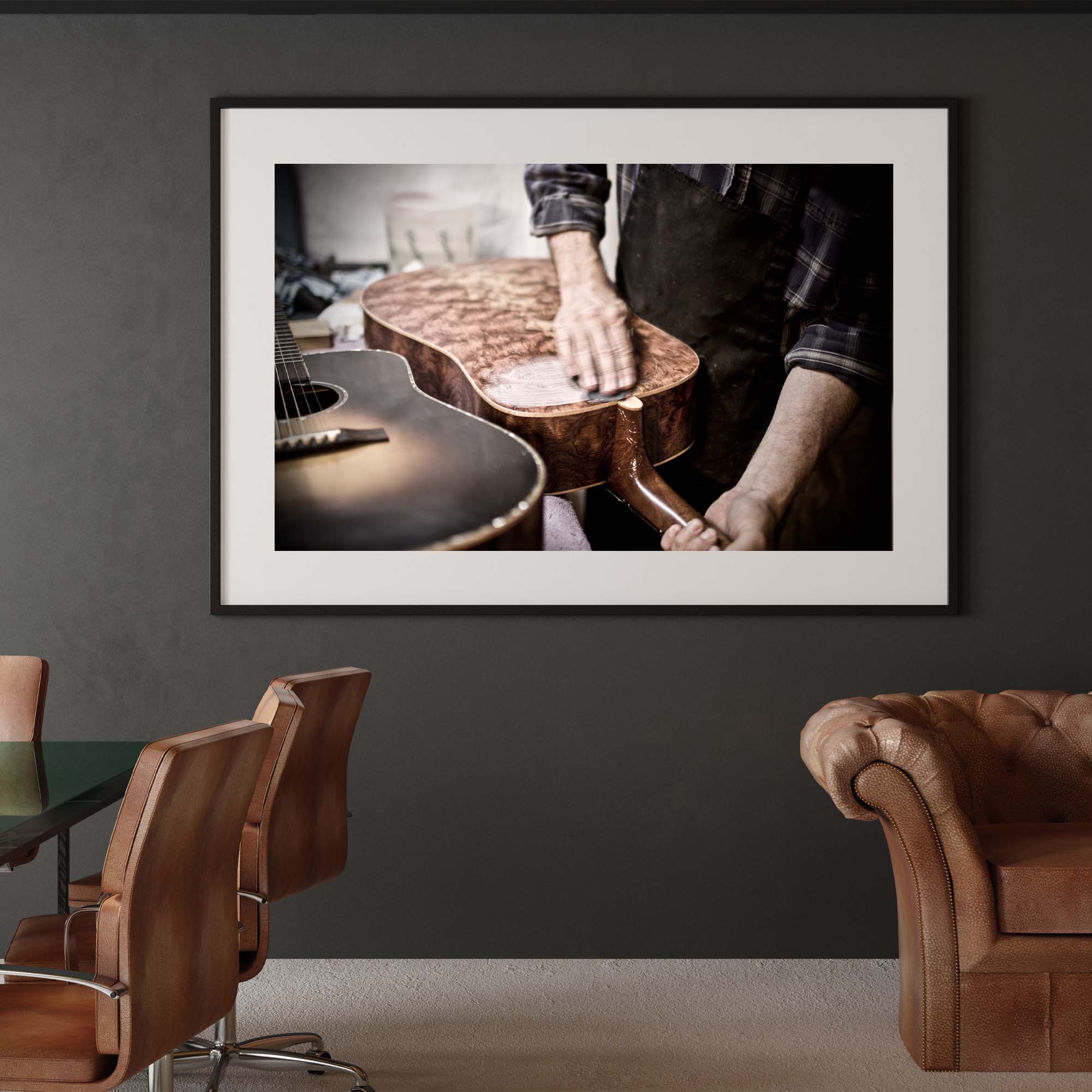 Tadd Myers, Guitar print on a wall