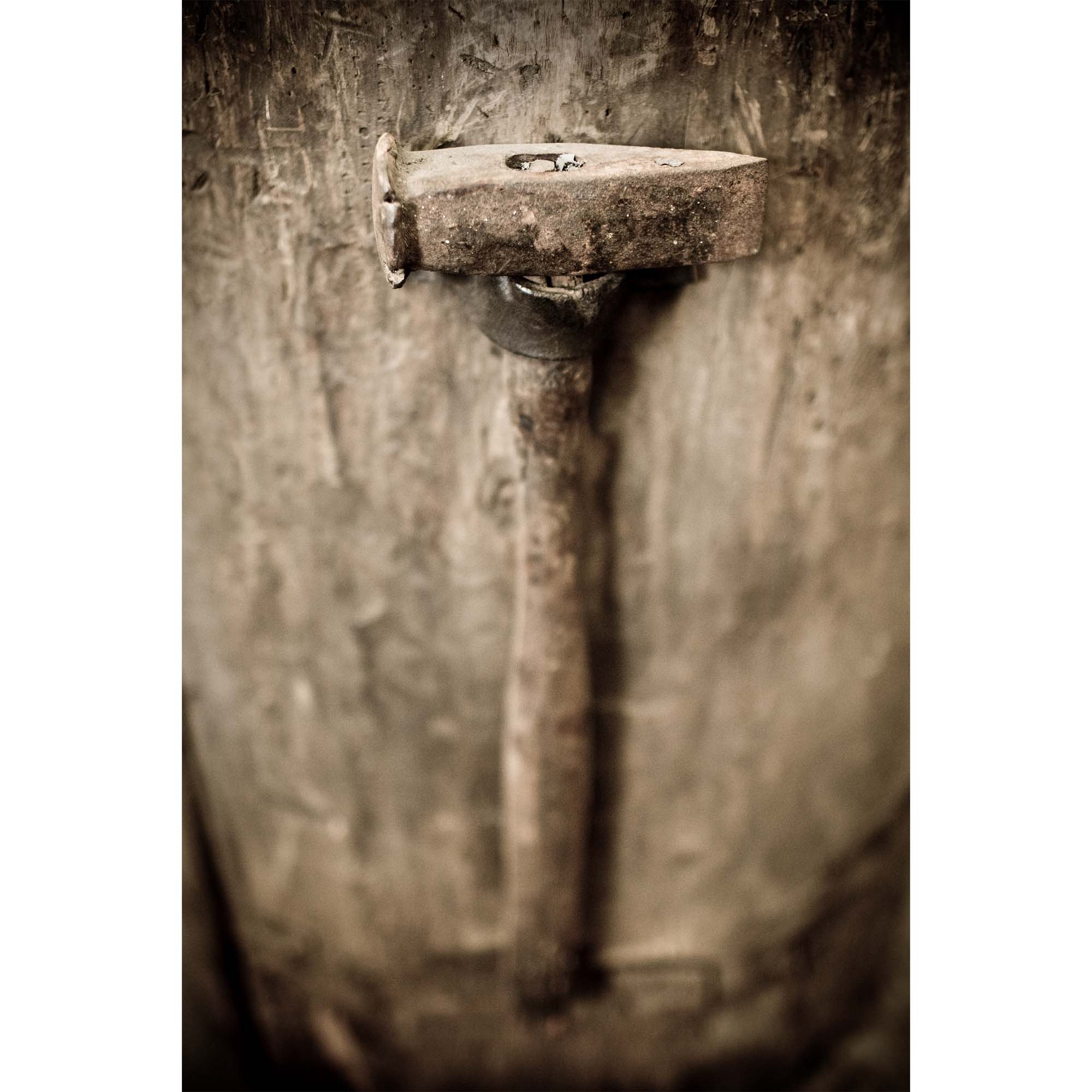 Tadd Myers, Singles - hammer in a leather strap on a post photo print