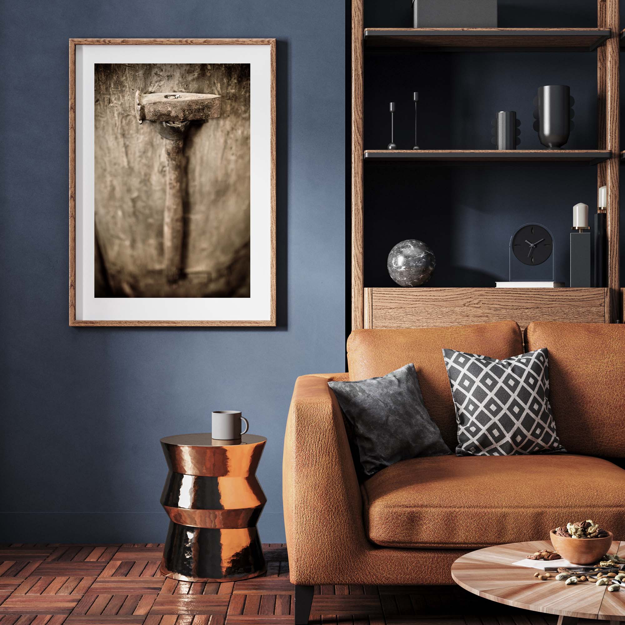 Tadd Myers, Singles - hammer in a leather strap on a post photo print