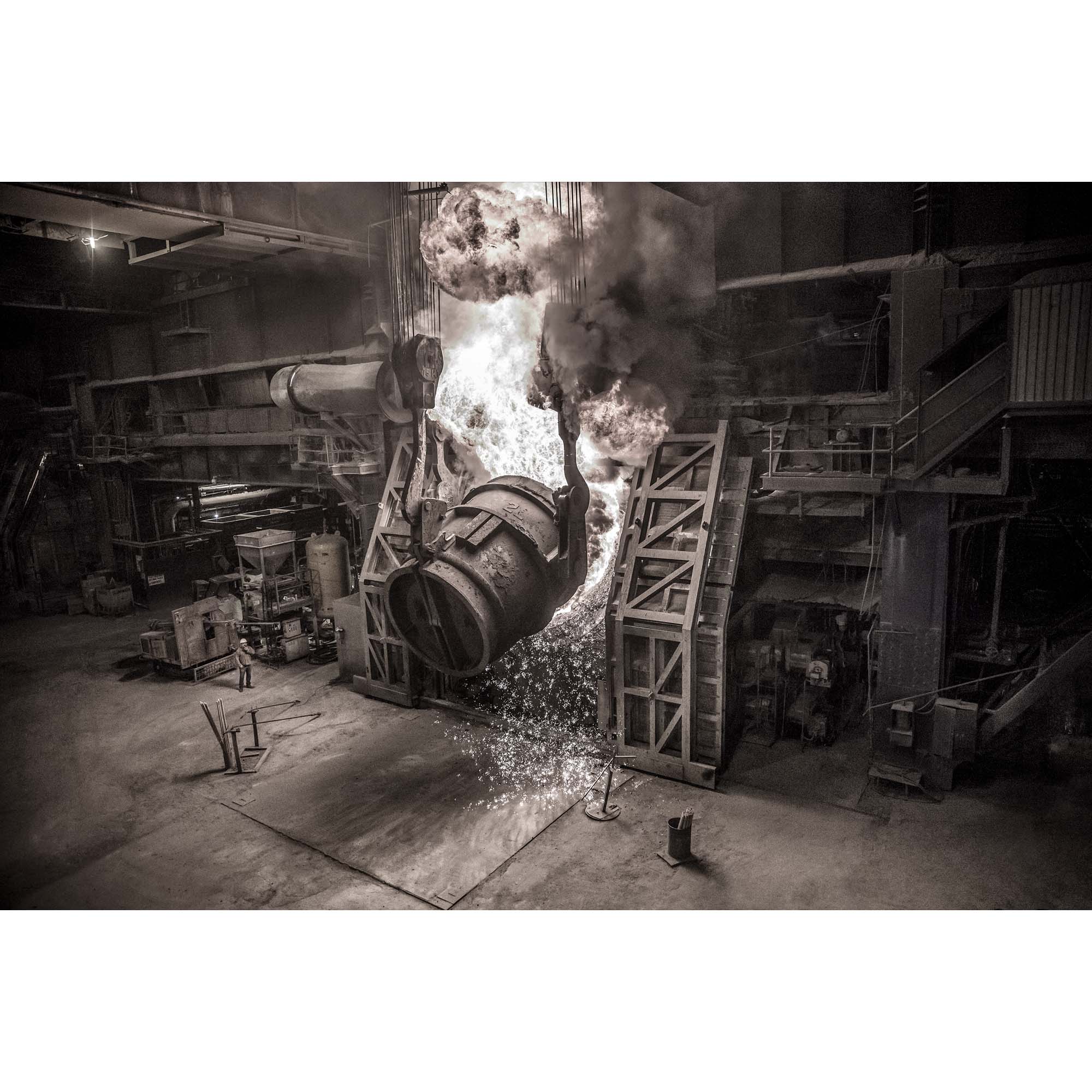Singles - Pouring molten steel factory print, Tadd Myers Photography