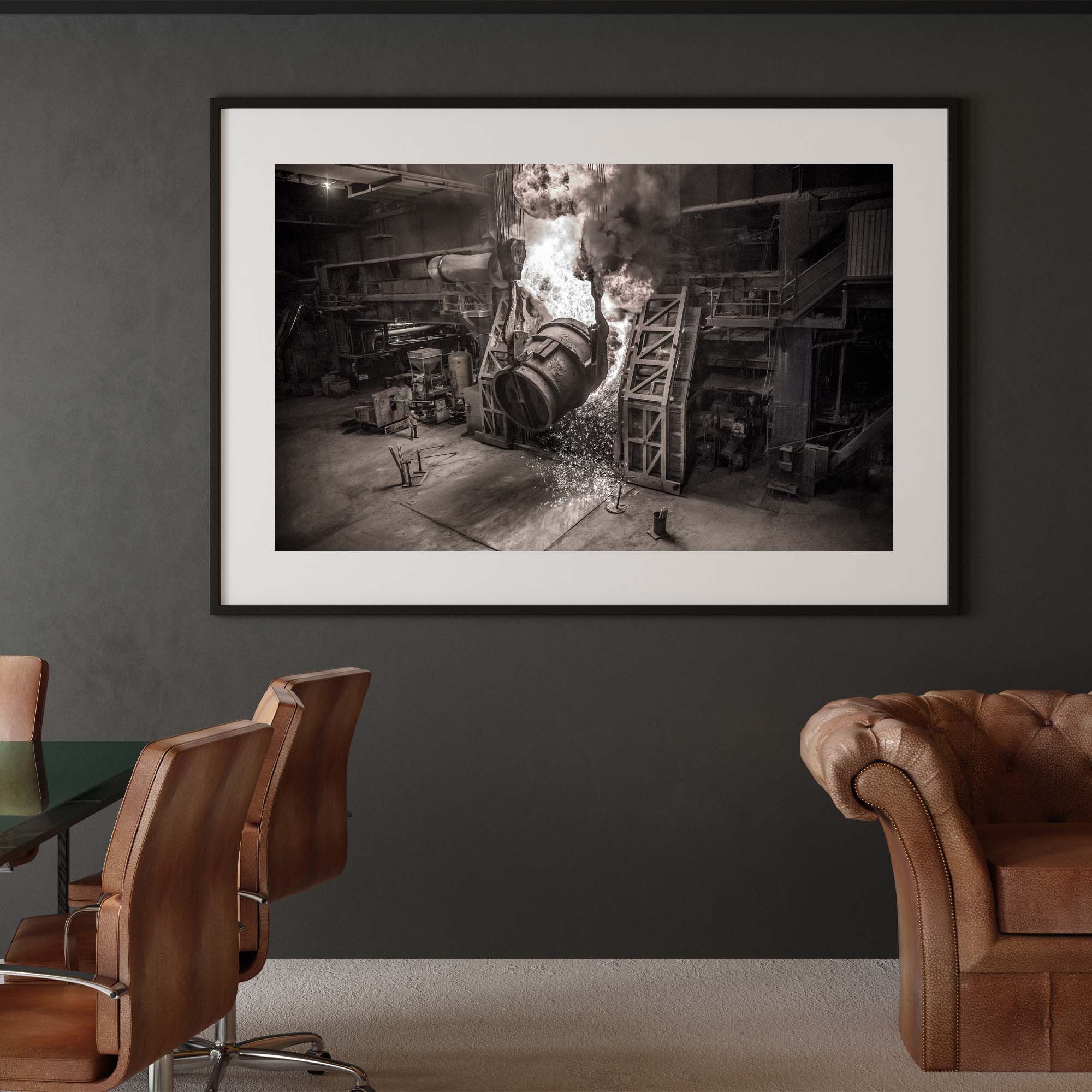 Singles - Pouring molten steel factory print, Tadd Myers Photography