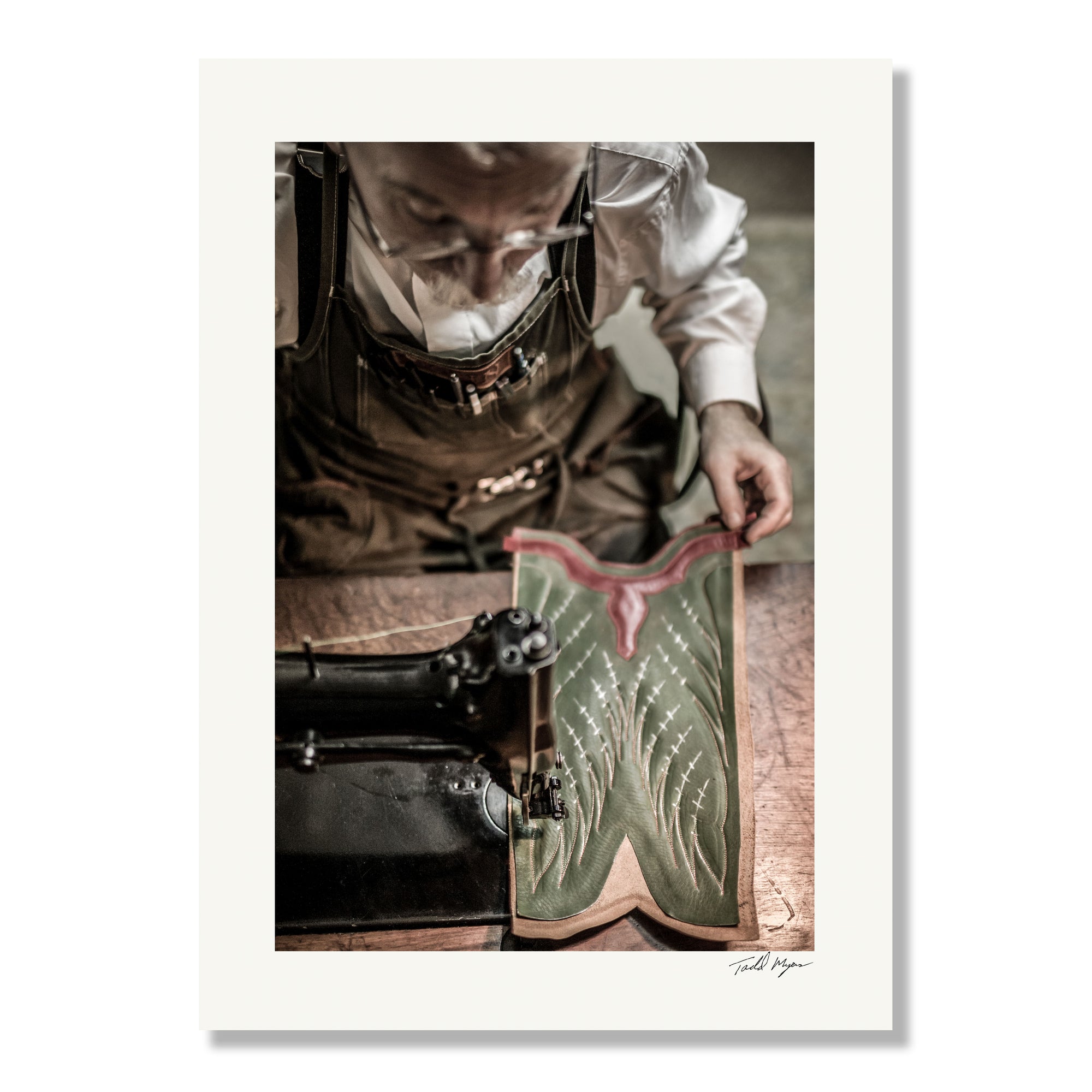 Tadd Myers, Making Boots sewing the upper leather