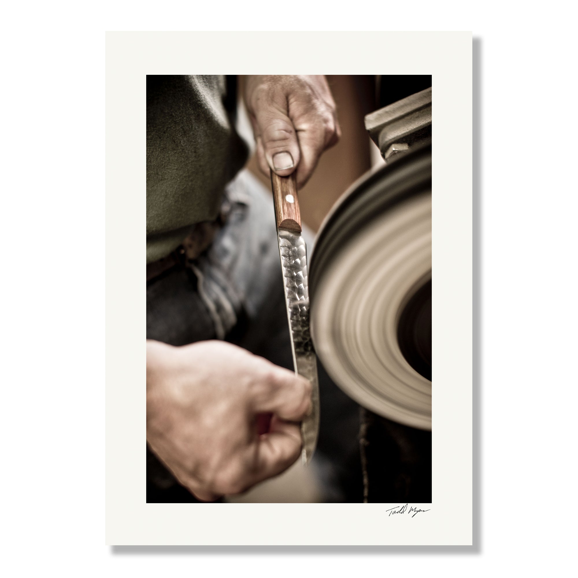 Tadd Myers, Knives 3, sharpening print