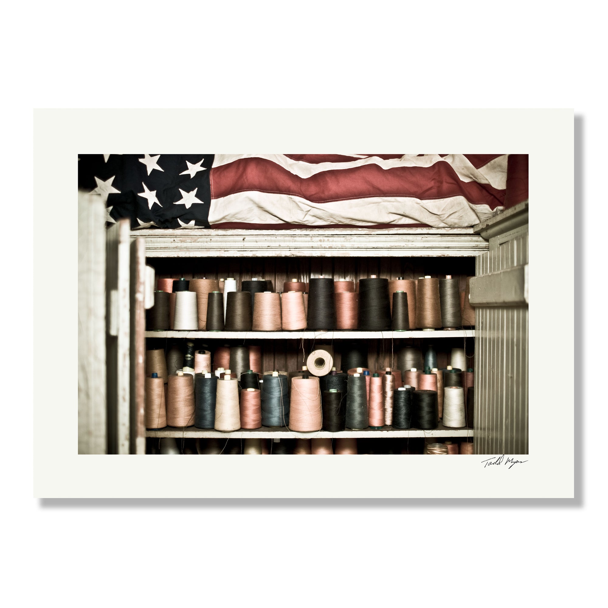 Tadd Myers, Singles, Singles - 4 - Thread Spools & Flag print