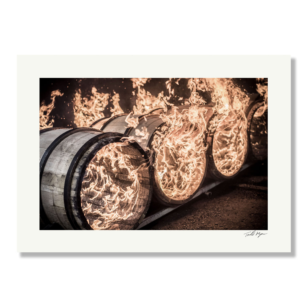 Whiskey Barrels with Flames, Tadd Myers Photography