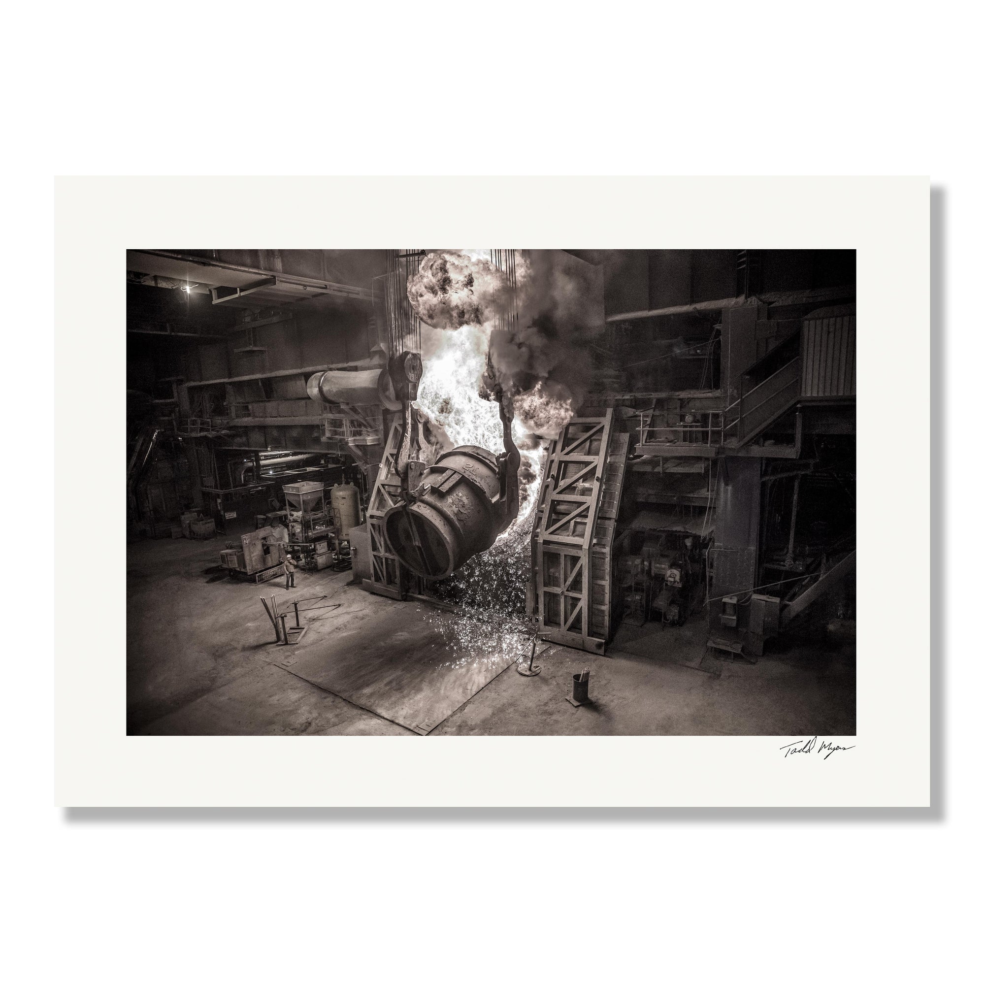 Singles - Pouring molten steel factory print, Tadd Myers Photography